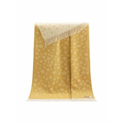 Yellow Floral Wool Throw